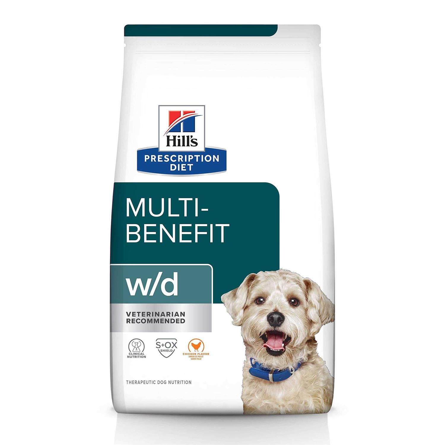 Hill’s Prescription Diet w/d Multi-Benefit Digestive/Weight/Glucose/Urinary Management Chicken Flavor Dry Dog Food - Healthber