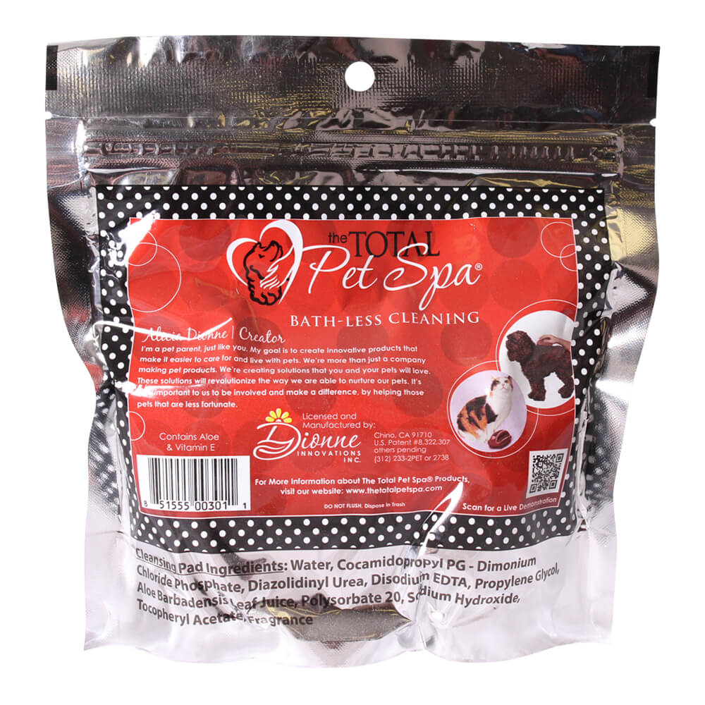 The Total Pet Spa Bath-Less Cleaning Pads, 16 ct - Healthber