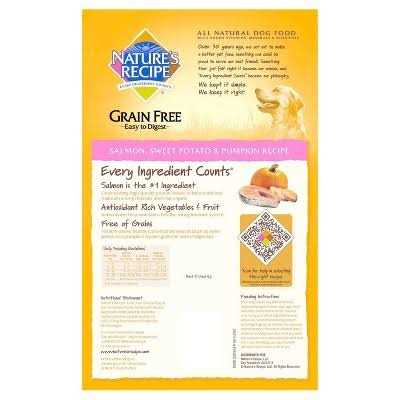 Nature’s Recipe Grain Free Salmon Sweet Potato & Pumpkin Recipe Dry Dog Food - Healthber
