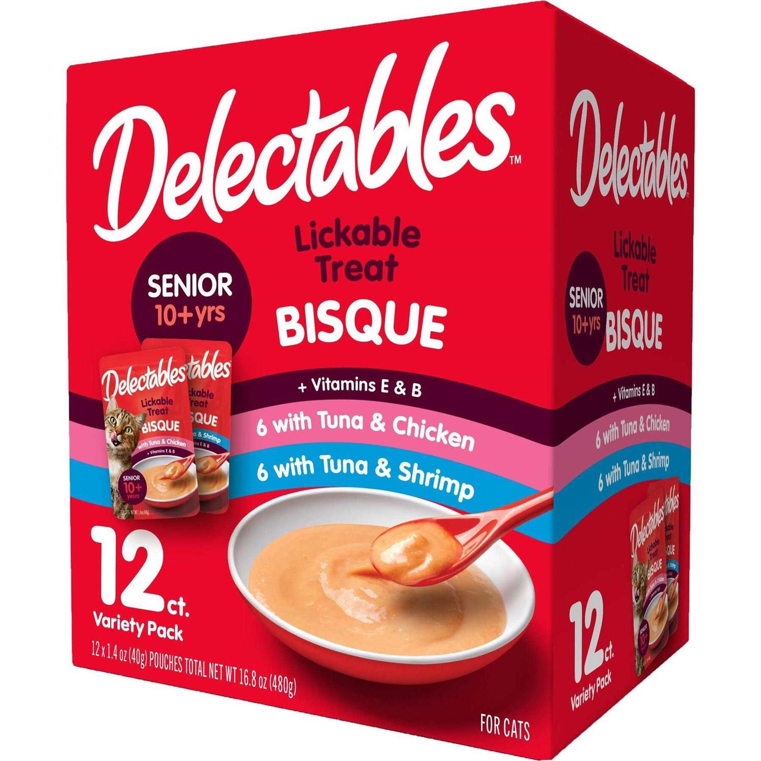 Hartz Delectables Bisque Senior Variety Pack Cat Treats - Healthber
