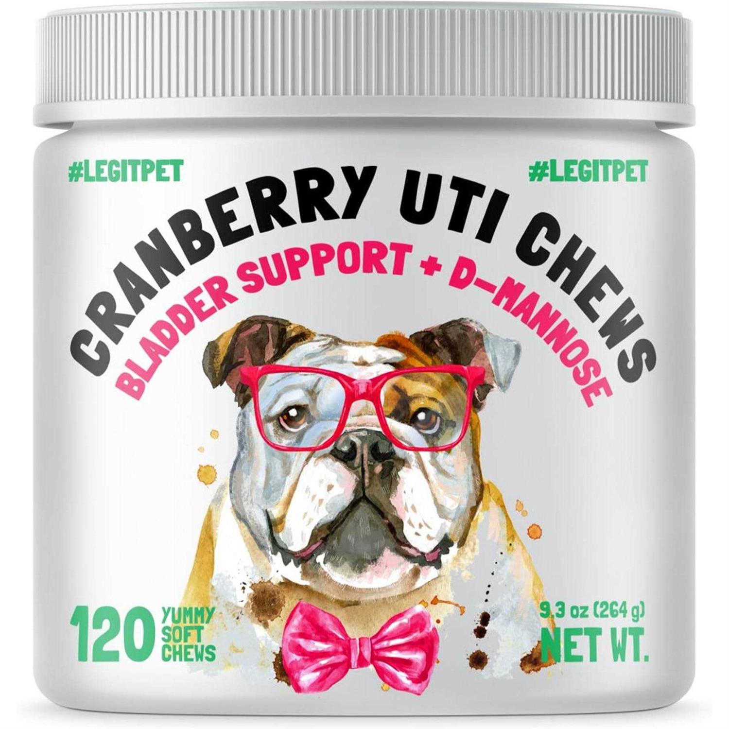 LEGITPET Cranberry UTI Chews for Dogs Bladder Suppot + D-Mannose Supports Kidney Urinary Tract and Bladder Health Natural Cranberry Wellness Supplement - Healthber