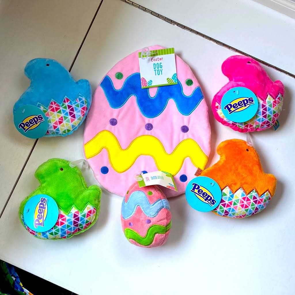 Peeps for Pets Chick 5 Inch Flattie Plush Dog Toy - Healthber