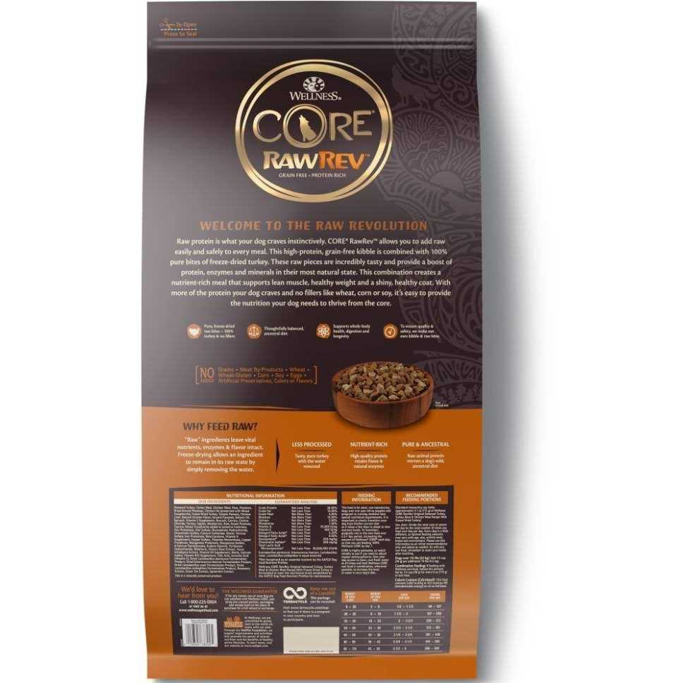 Wellness Core RawRev Natural Grain Free Original Chicken with Freeze Dried Turkey Dry Dog Food - Healthber
