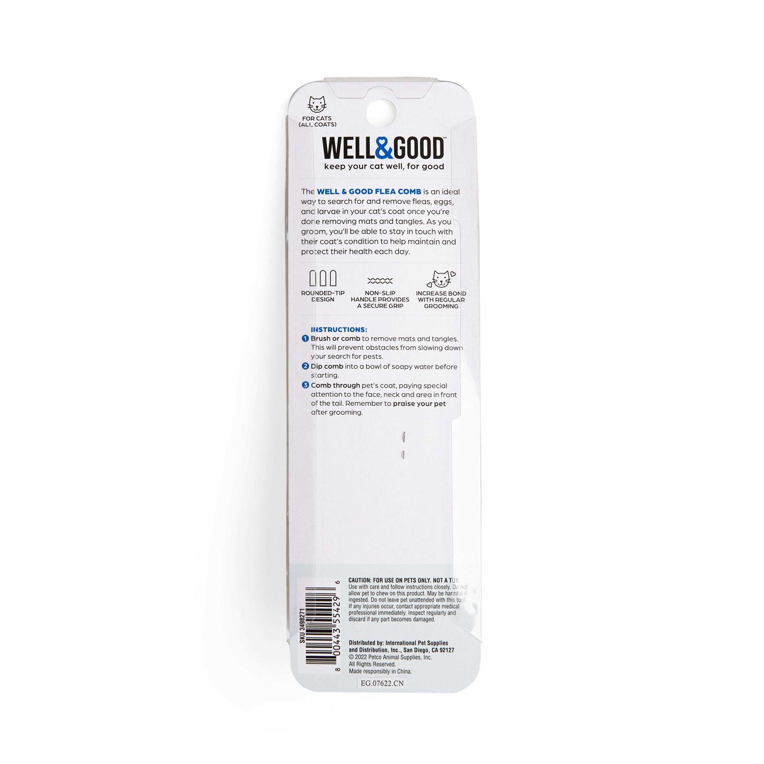 Well & Good Flea Cat Comb with Handle - Healthber