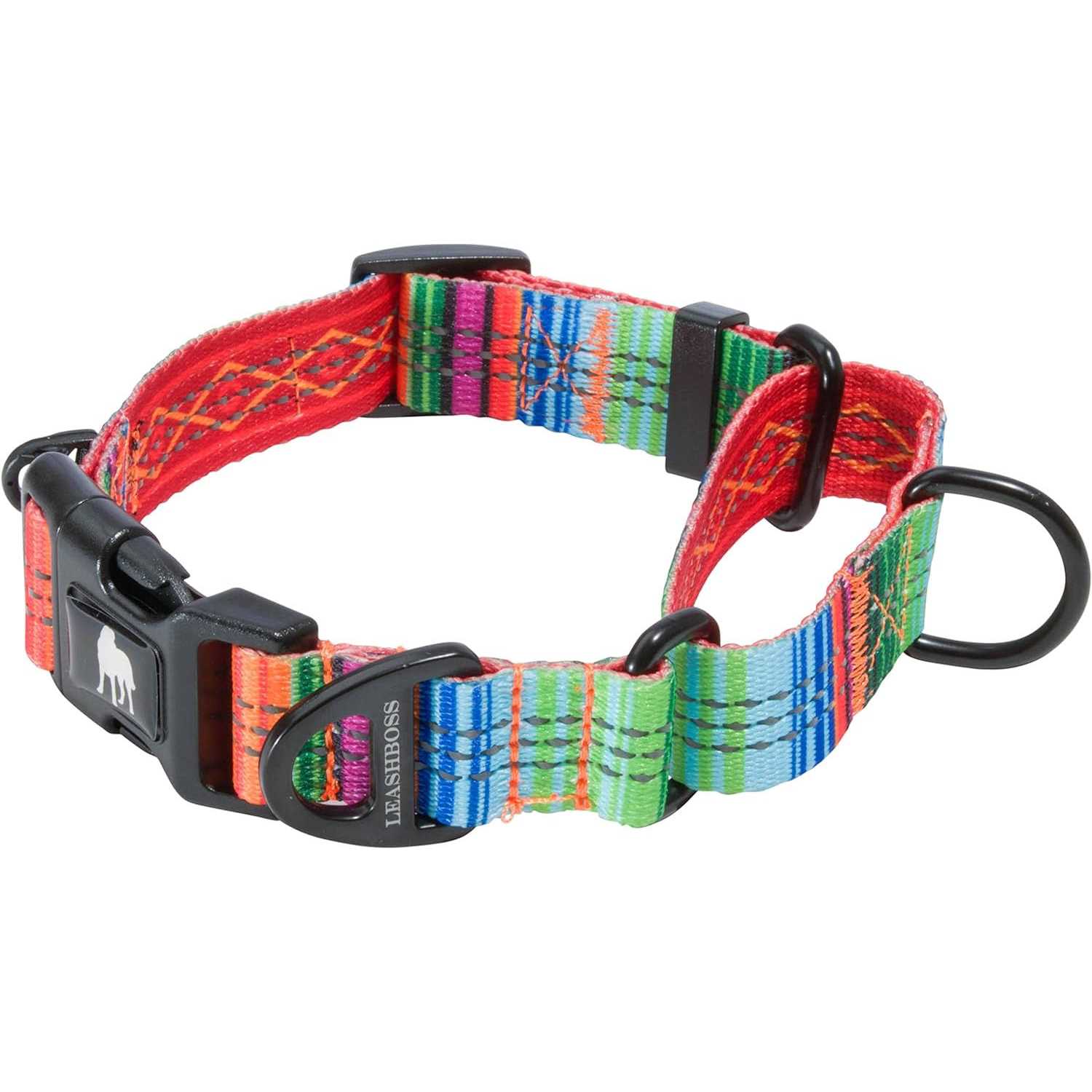 Leashboss Patterned Fabric Martingale Dog Collar - Healthber
