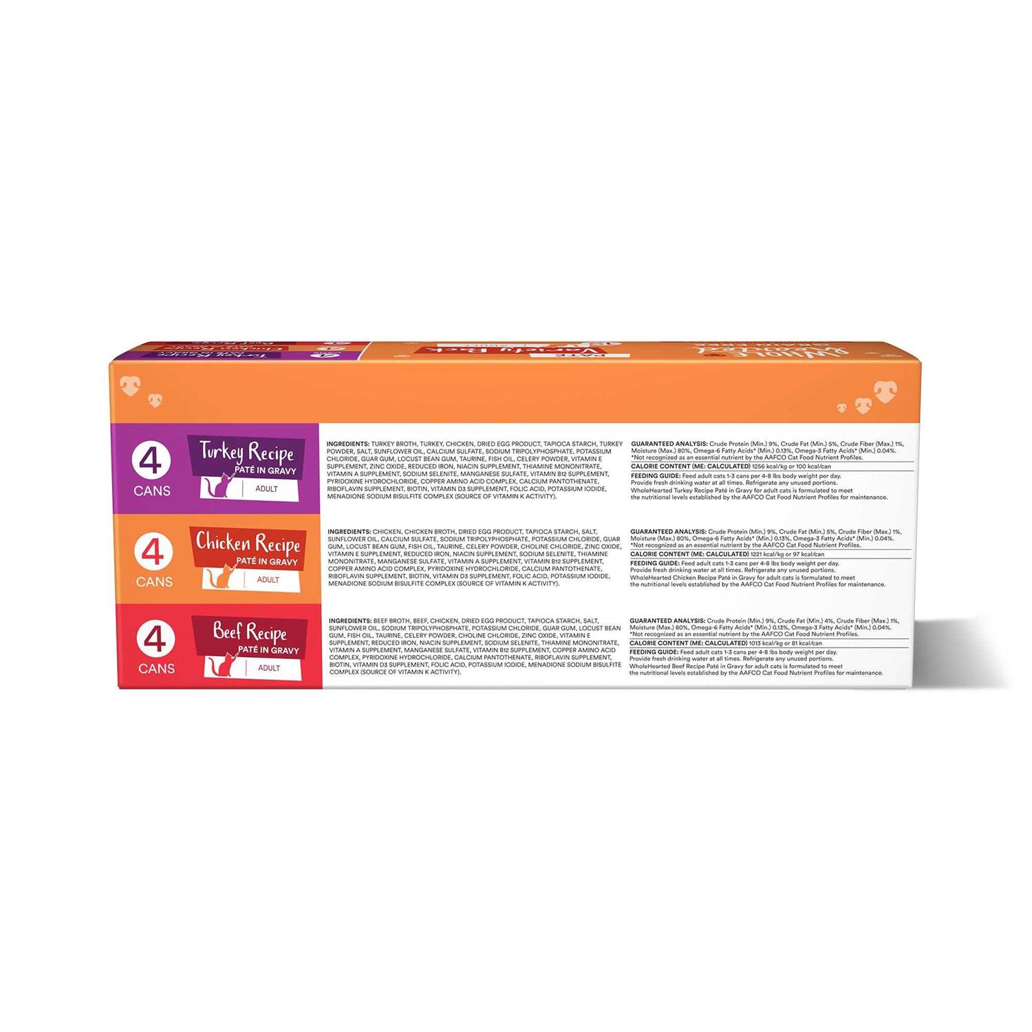 WholeHearted Grain Free Pate Savory Favorites Adult Wet Cat Food Variety Pack - Healthber
