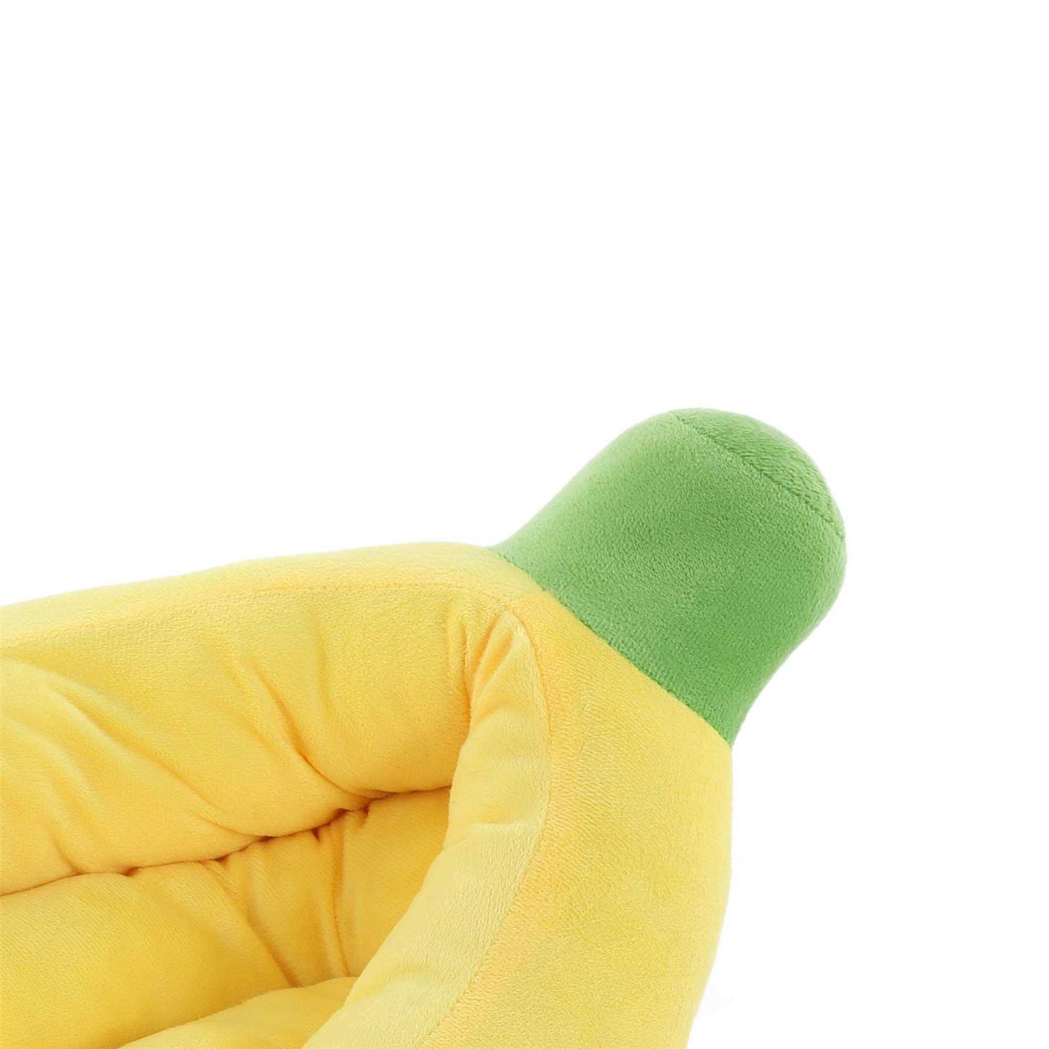 Silicute Dog Bed Cat Bed Pet Bed Comfortable and Washable in Banana Shape and Color w/Removable Cushion - Healthber