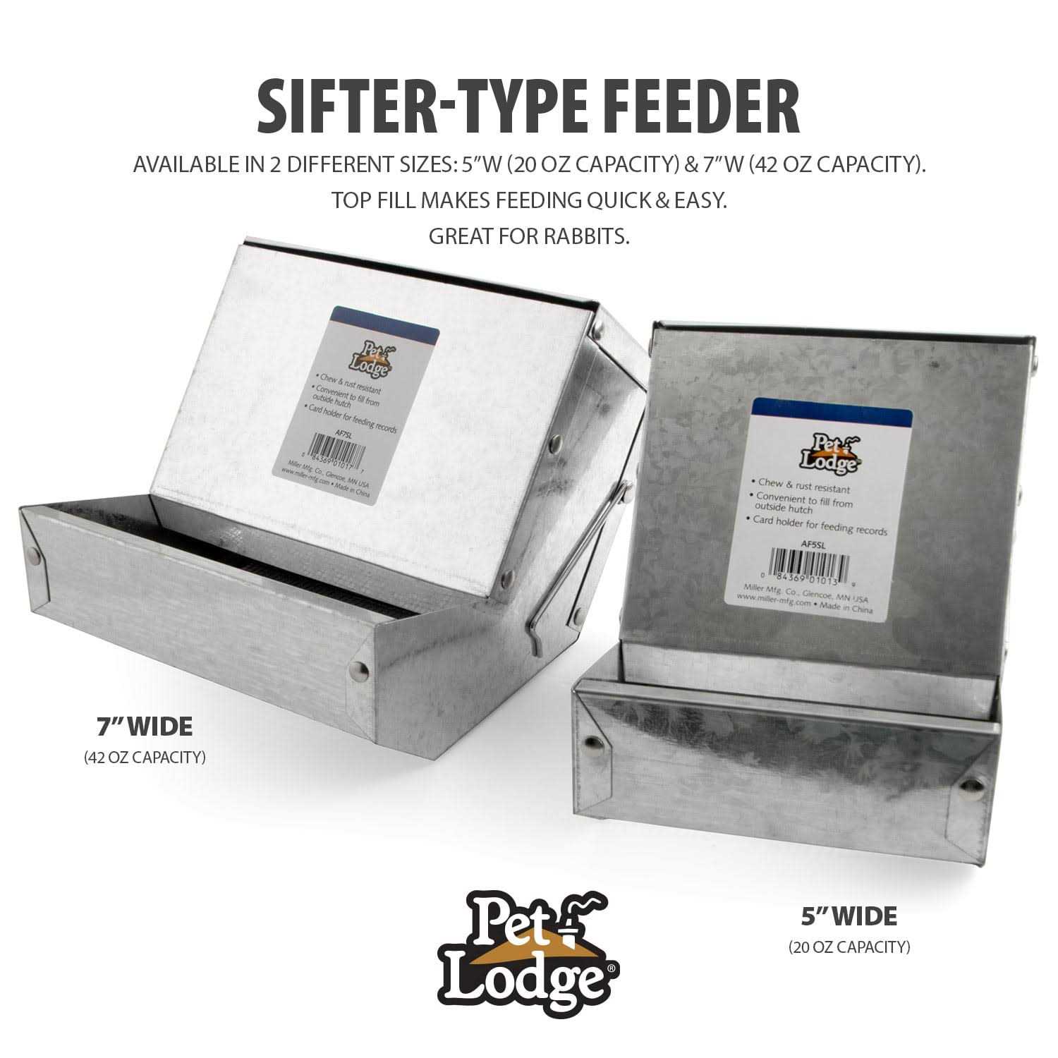 Pet Lodge Feeder with Sifter Bottom & Lid - Healthber