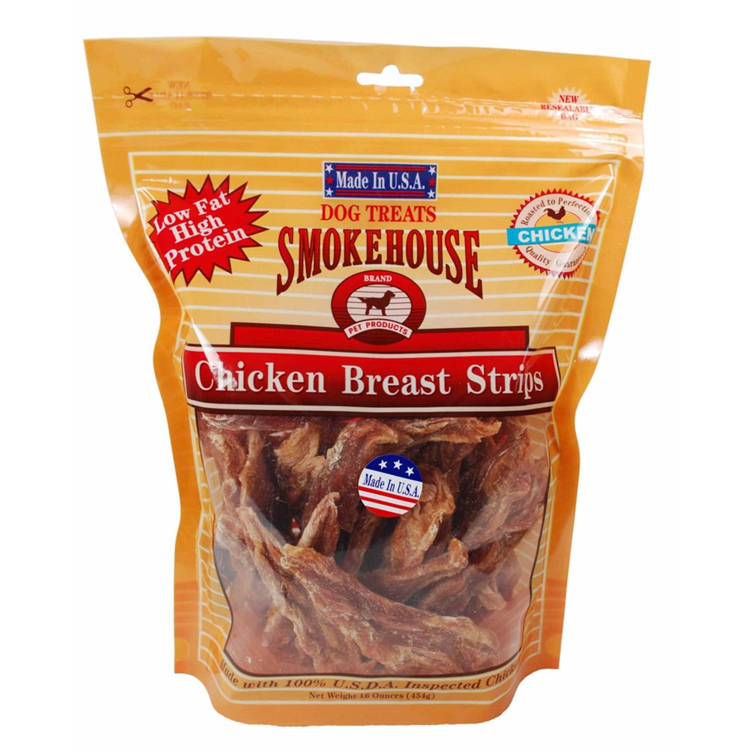 Smokehouse Chicken Breast Strips Dog Treats - Healthber