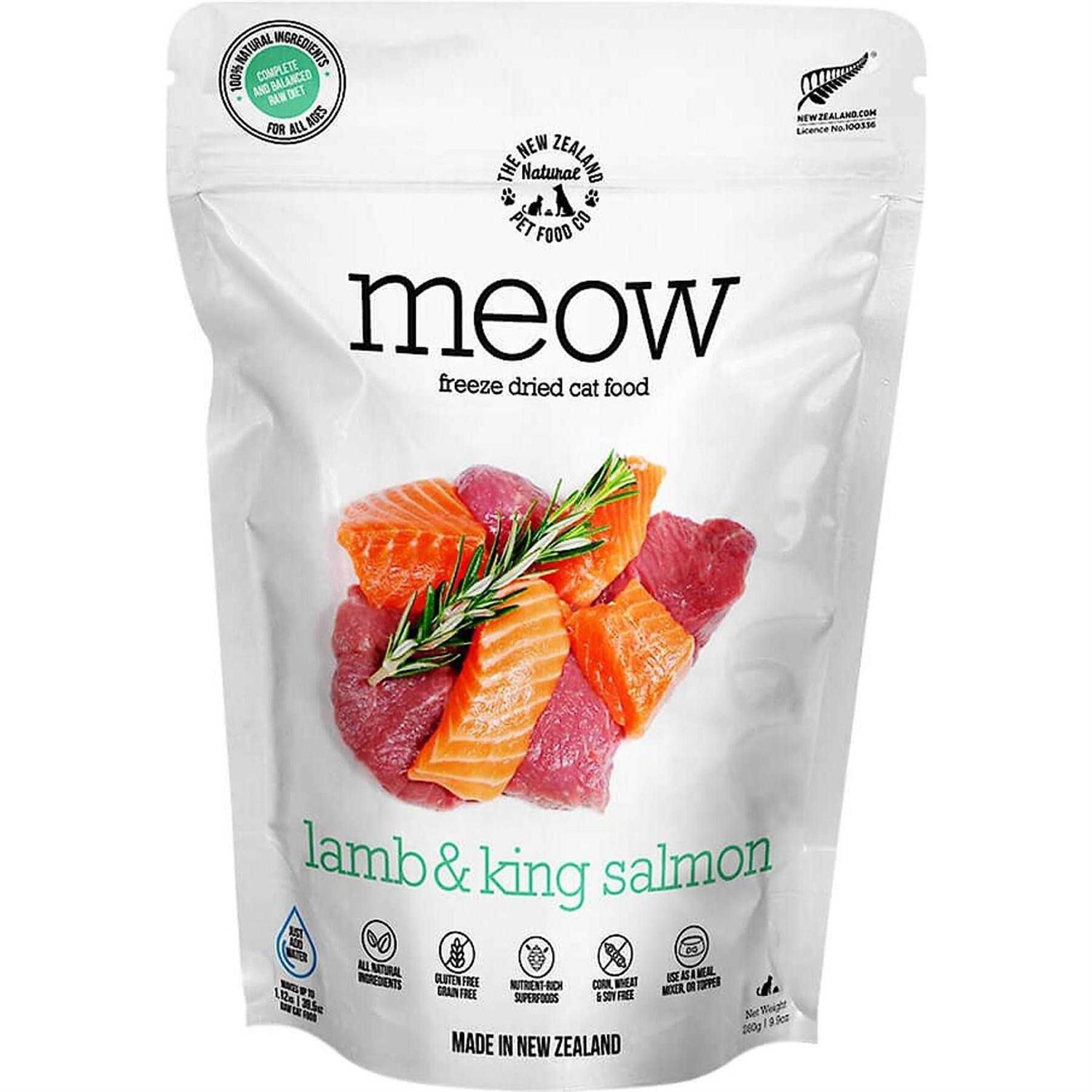 New Zealand Natural Pet Food Meow Lamb & King Salmon Freeze-Dried Cat Food - Healthber