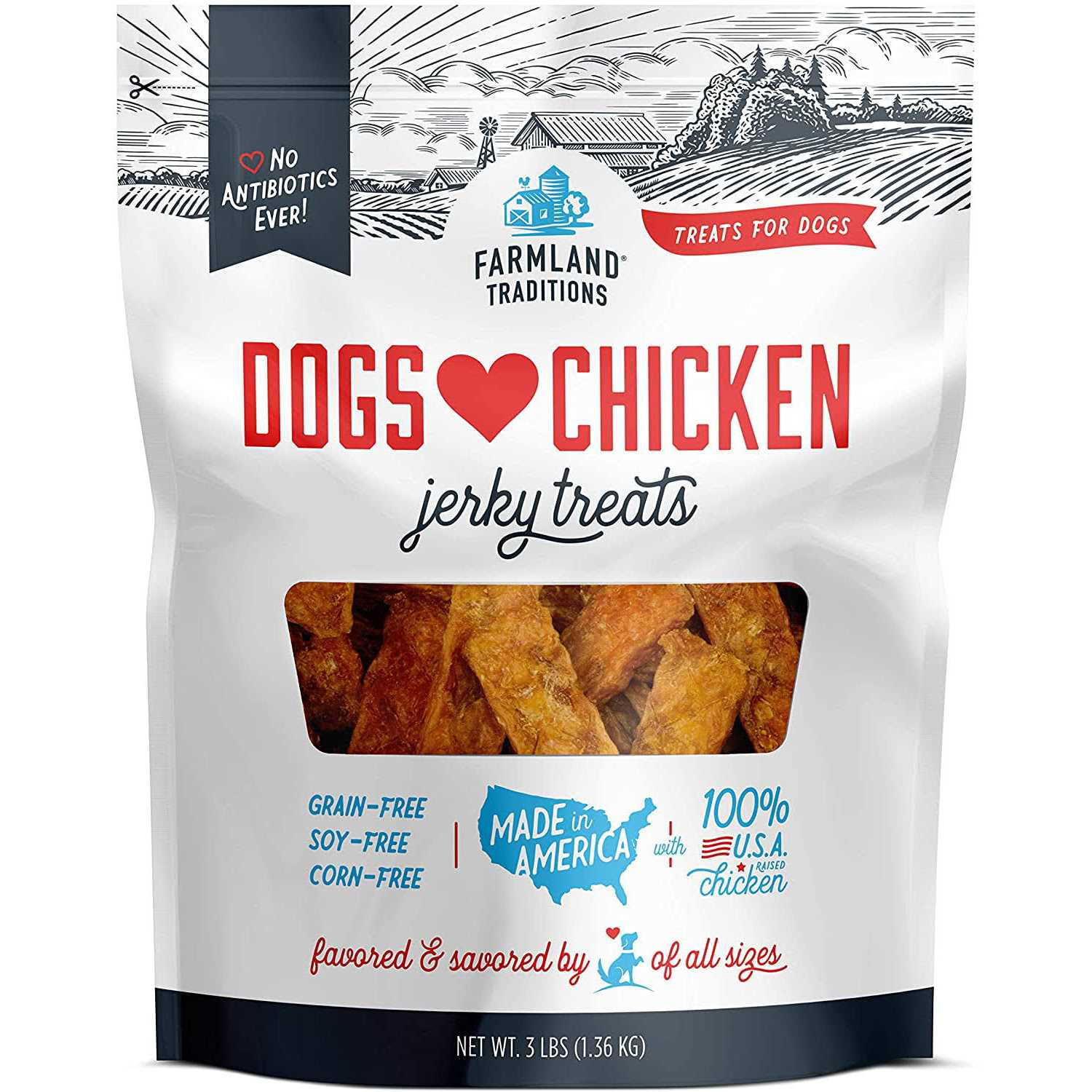 Farmland Traditions No Antibiotics Ever Chicken Jerky Dog Treats - Healthber