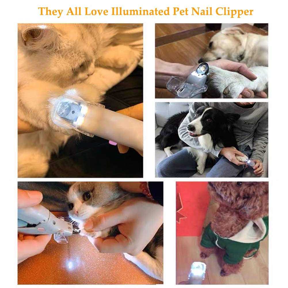 Helishy Illuminated Pet Nail Clipper 5X Magnification Pet Nail Scissor Safe with LED Light - Healthber