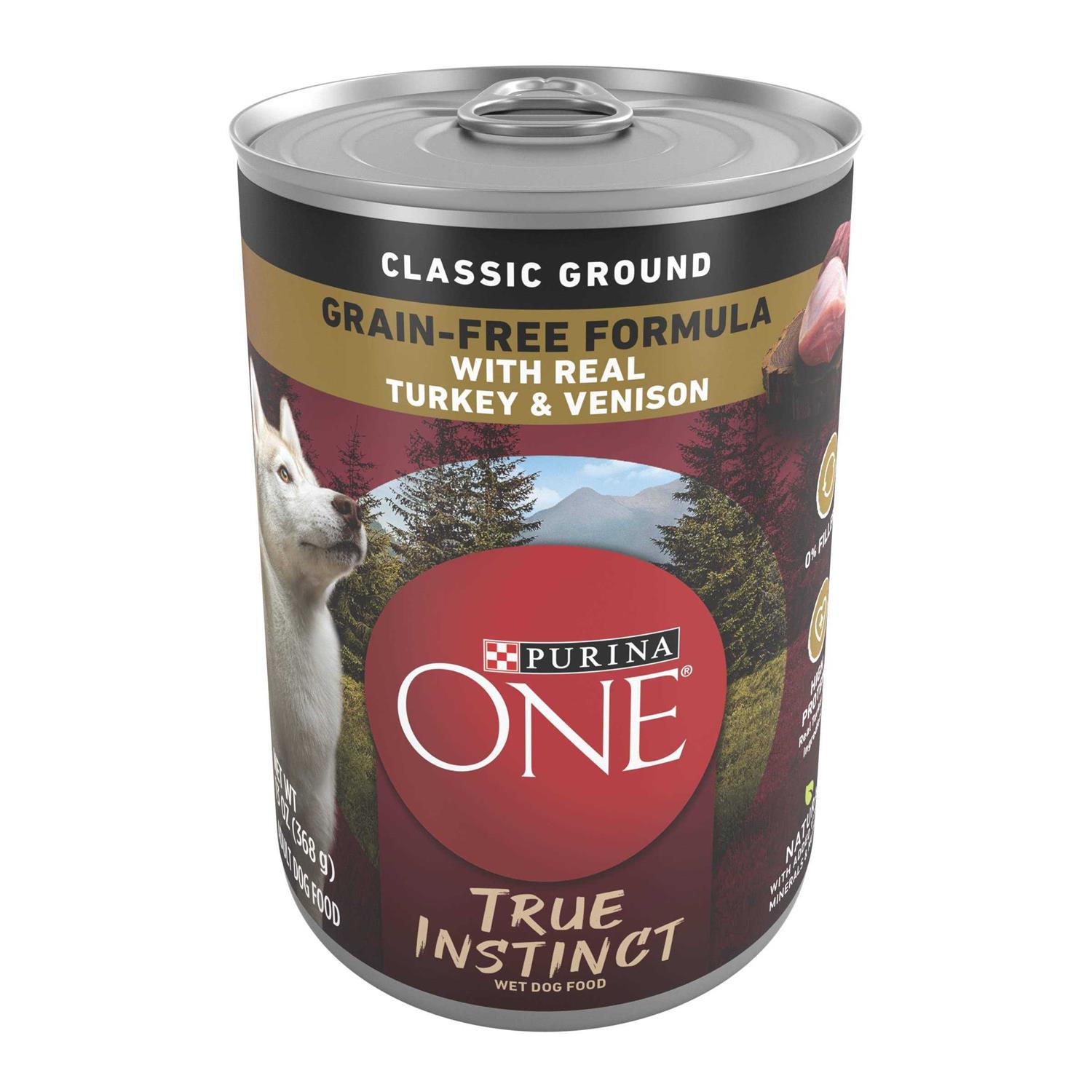 Purina ONE True Instinct Classic Ground Grain Free Wet Dog Food Turkey and Venison - Healthber
