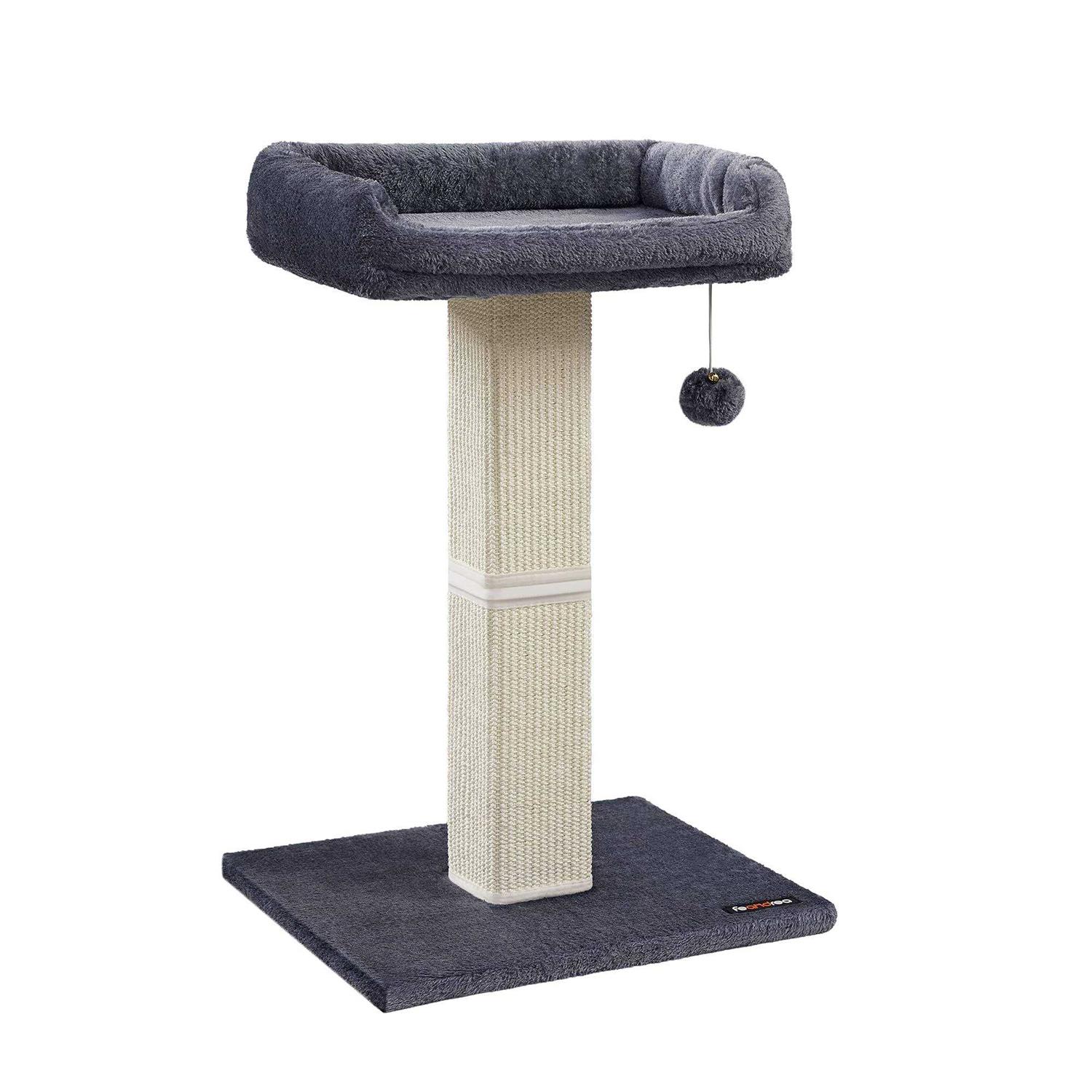 Feandrea Cat Scratching Post Cat Scratcher with 15.7 x 11.8 Inches Plush Perch - Healthber