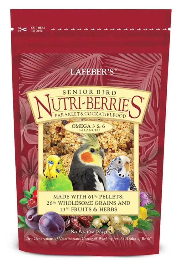 Lafeber Senior Bird Nutri-Berries for Parakeet & Cockatiel, 10 oz bag - Healthber
