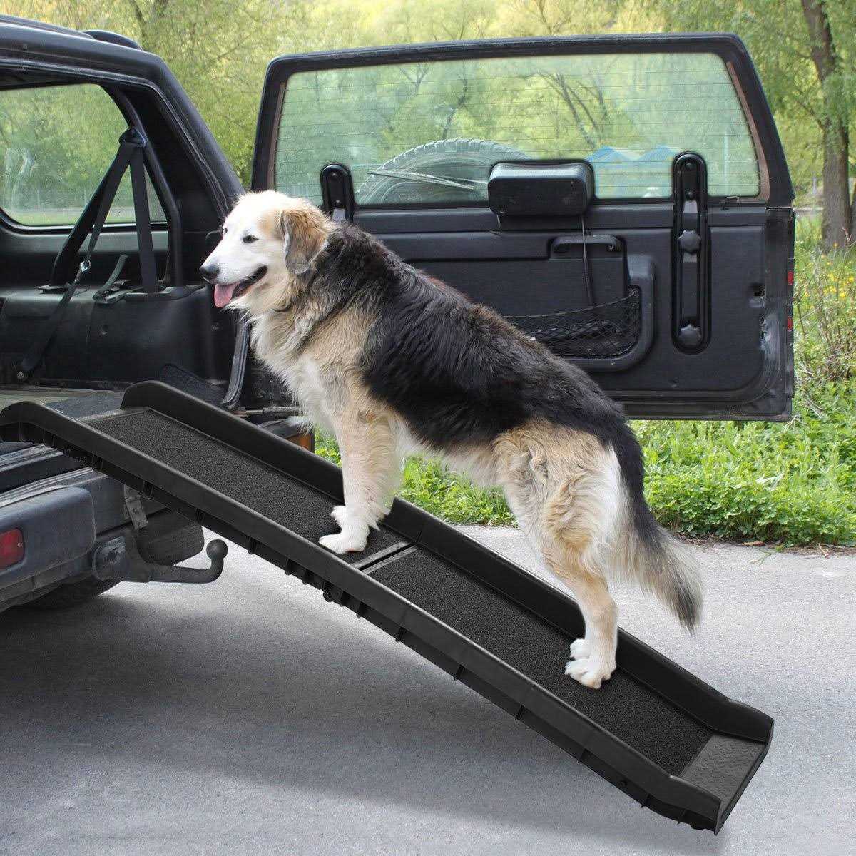 Sandinrayli Folding Pet Dog Ramp SUV/Car 62 L Ladder Stairs for Puppy Old Dogs Arthritis Joint Pain Portable Lightweight Dog/Cat Ramp - Healthber