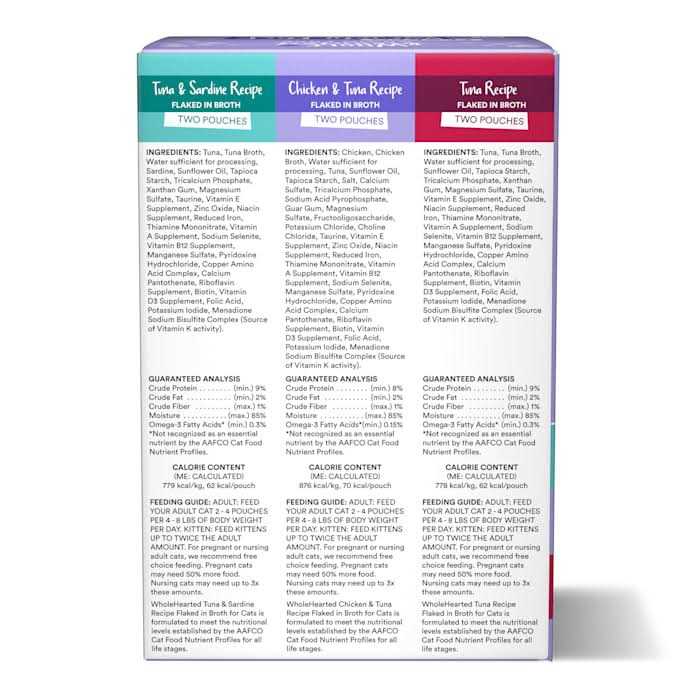 WholeHearted Grain Free Ocean Delights Flaked Wet Cat Food Variety Pack for All Life Stages - Healthber