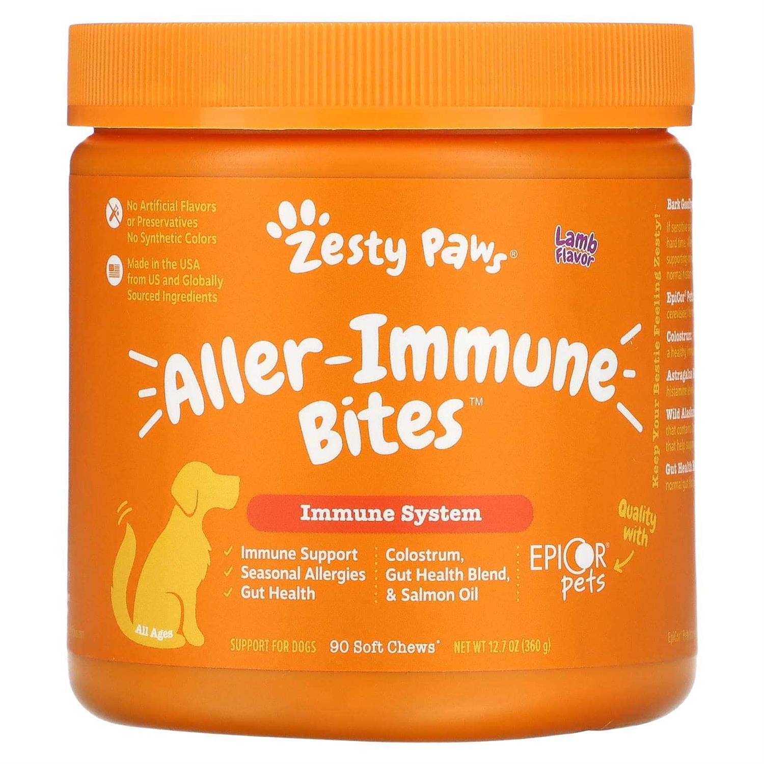 Zesty Paws Allergy & Immune Bites for Dogs Lamb - Healthber
