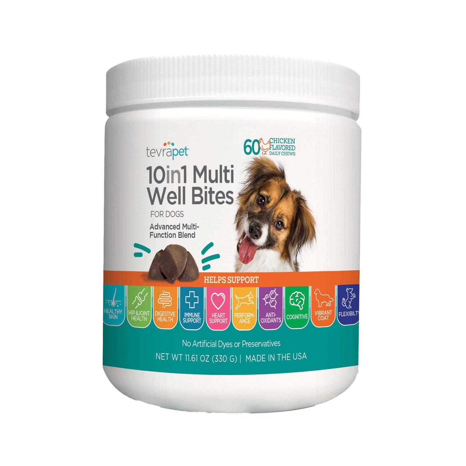 TevraPet Daily Chews Chicken Flavored 10 in 1 Multi Well Bites - Healthber