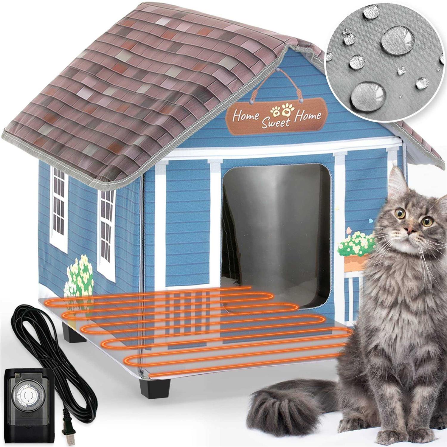PETYELLA Heated cat Houses for Outdoor Cats in Winter - Healthber
