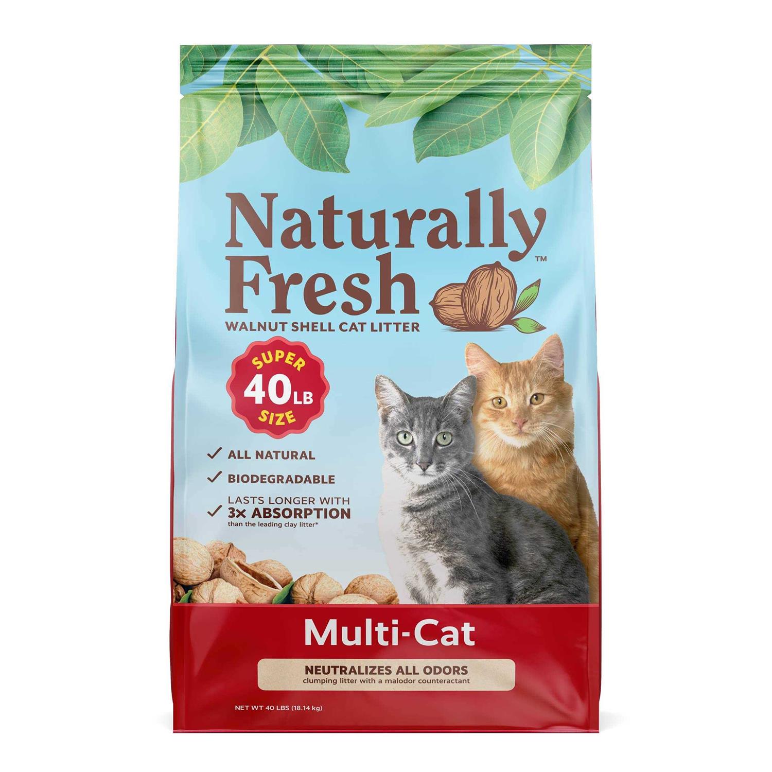 Eco-Shell Naturally Fresh Cat Litter Made from Walnut Shells - Healthber