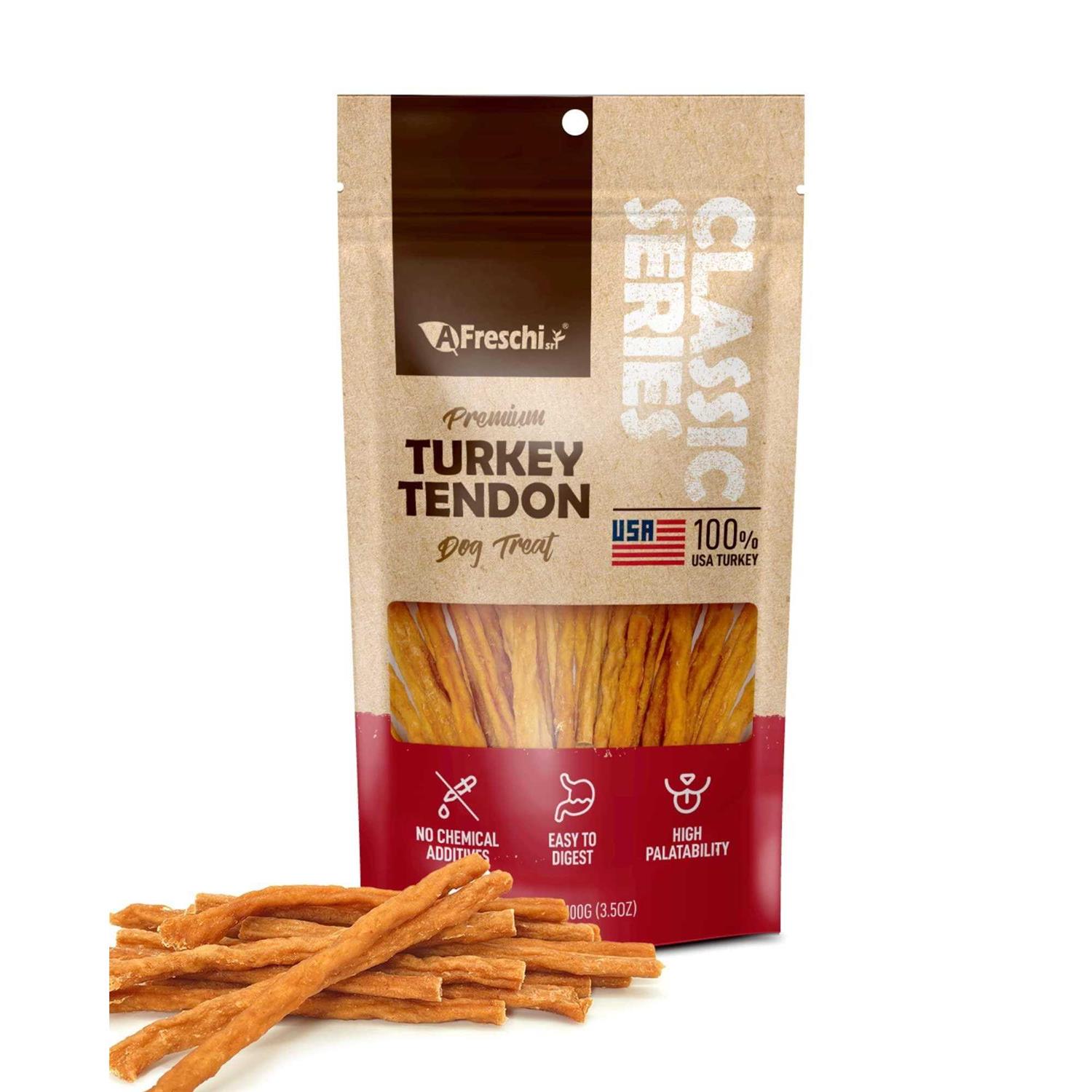 A Freschi srl Afreschi Turkey Tendon for Dogs Dog Treats Series All Natural Human Grade Dog Treat - Healthber