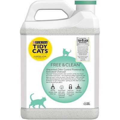 Tidy Cats Free & Clean Unscented Clumping Clay Cat Litter, 20-lb jug, case of 2 - Healthber