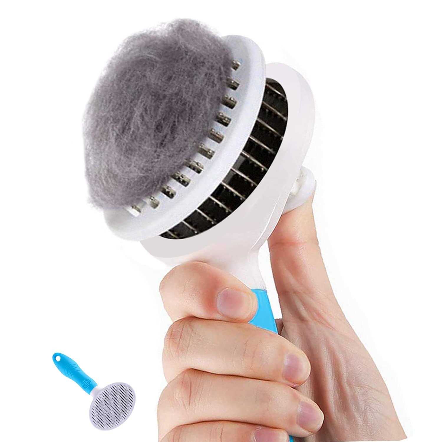 eMMiuss Cat Brush, Self Cleaning Slicker Brushes for Shedding and Grooming Removes Loose Undercoat,Mats Hair Grooming Brush for Cat Dog Massage-Self - Healthber