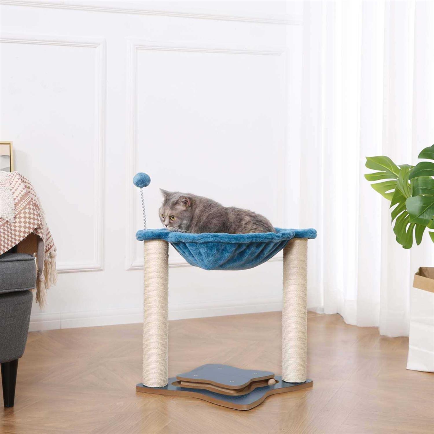 Petfamily 3 in 1 Cat Scratching Post with Hammock - Healthber