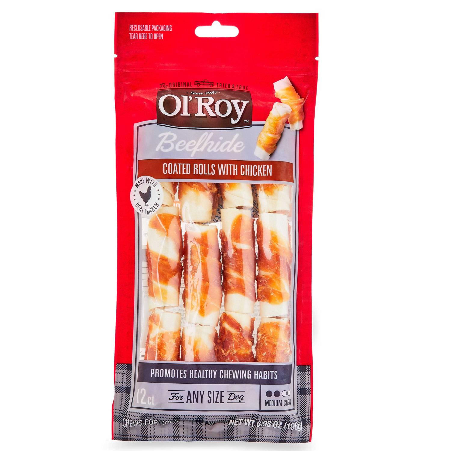 Ol’ Roy Beefhide Coated Rolls with Chicken For Dogs - Healthber