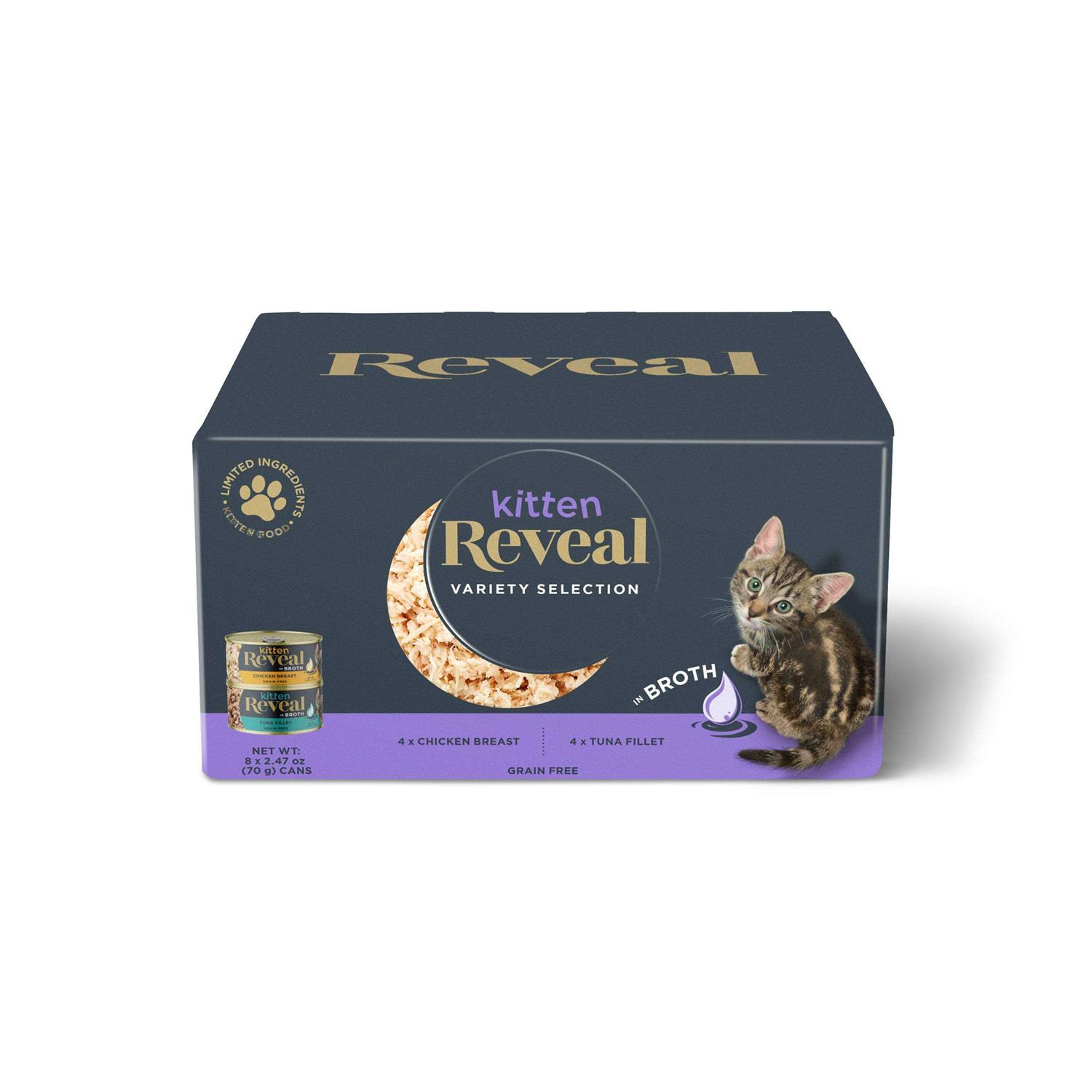 Reveal Natural Wet Kitten Food Chicken & Tuna Broth Variety Pack - Healthber