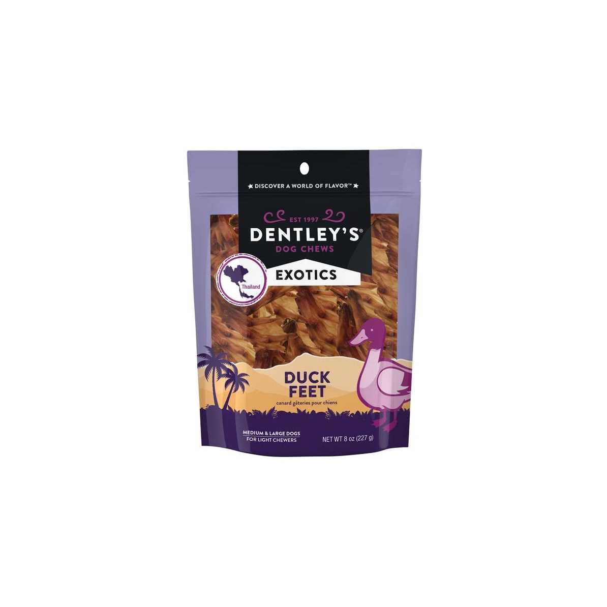 Dentley’s Exotics Duck Feet All Life Stage Dog Chews - Healthber