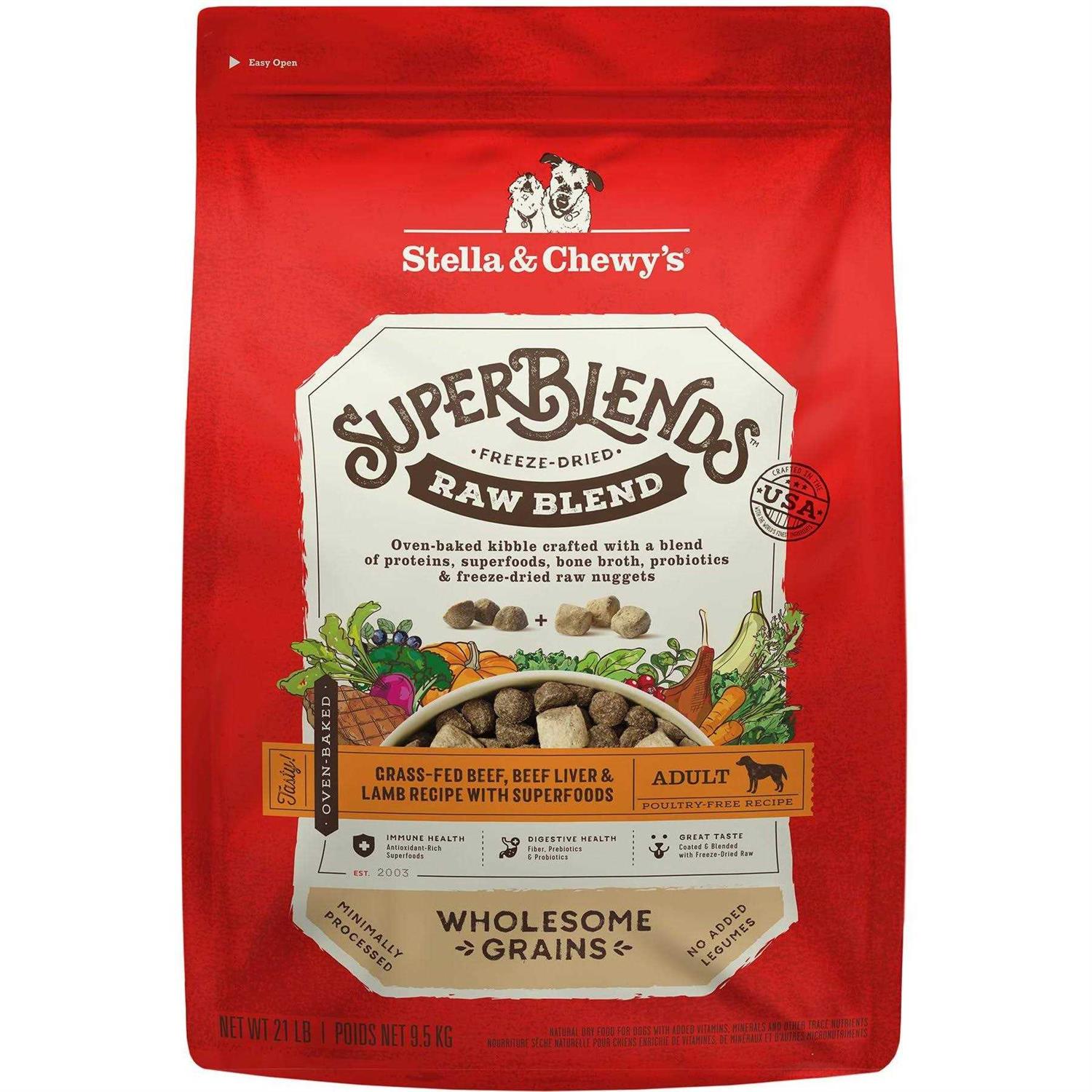 Stella & Chewy’s SuperBlends Raw Wholesome Grains Grass-Fed Beef - Healthber