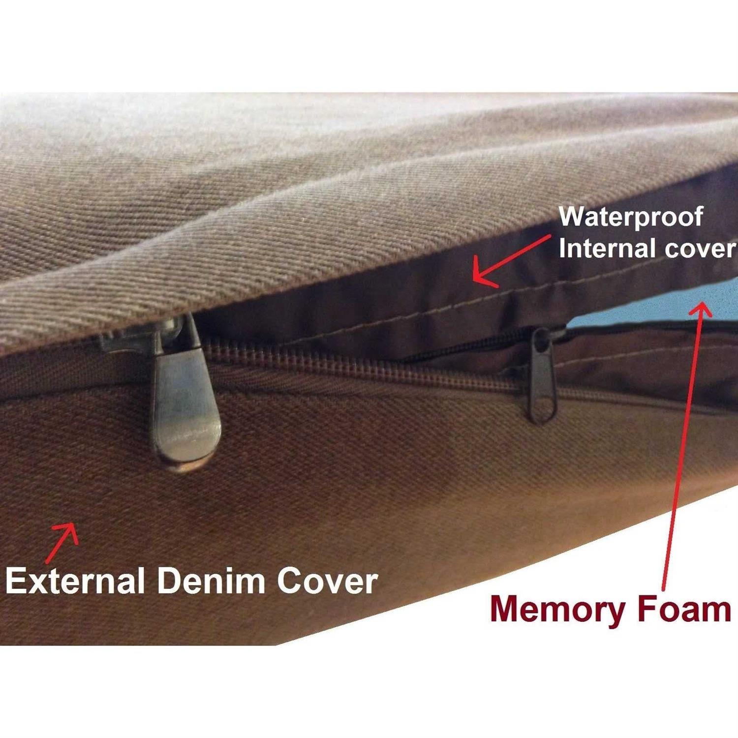 Dogbed4less Orthopedic gel Memory Foam Dog Bed Large Pet and Waterproof Liner Cover - Healthber