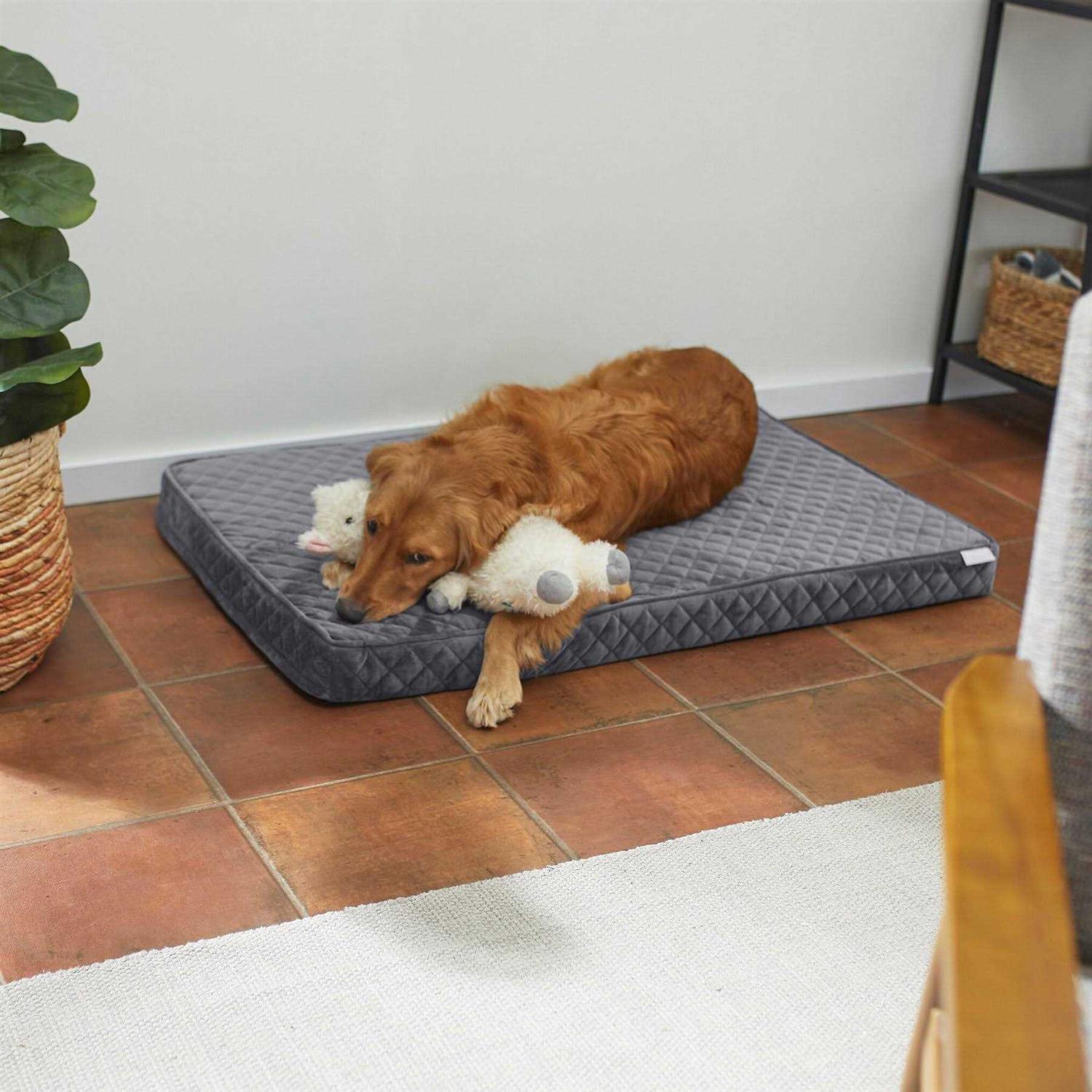 Frisco Quilted Orthopedic Pillow Cat Dog Bed w/Removable COVER - Healthber