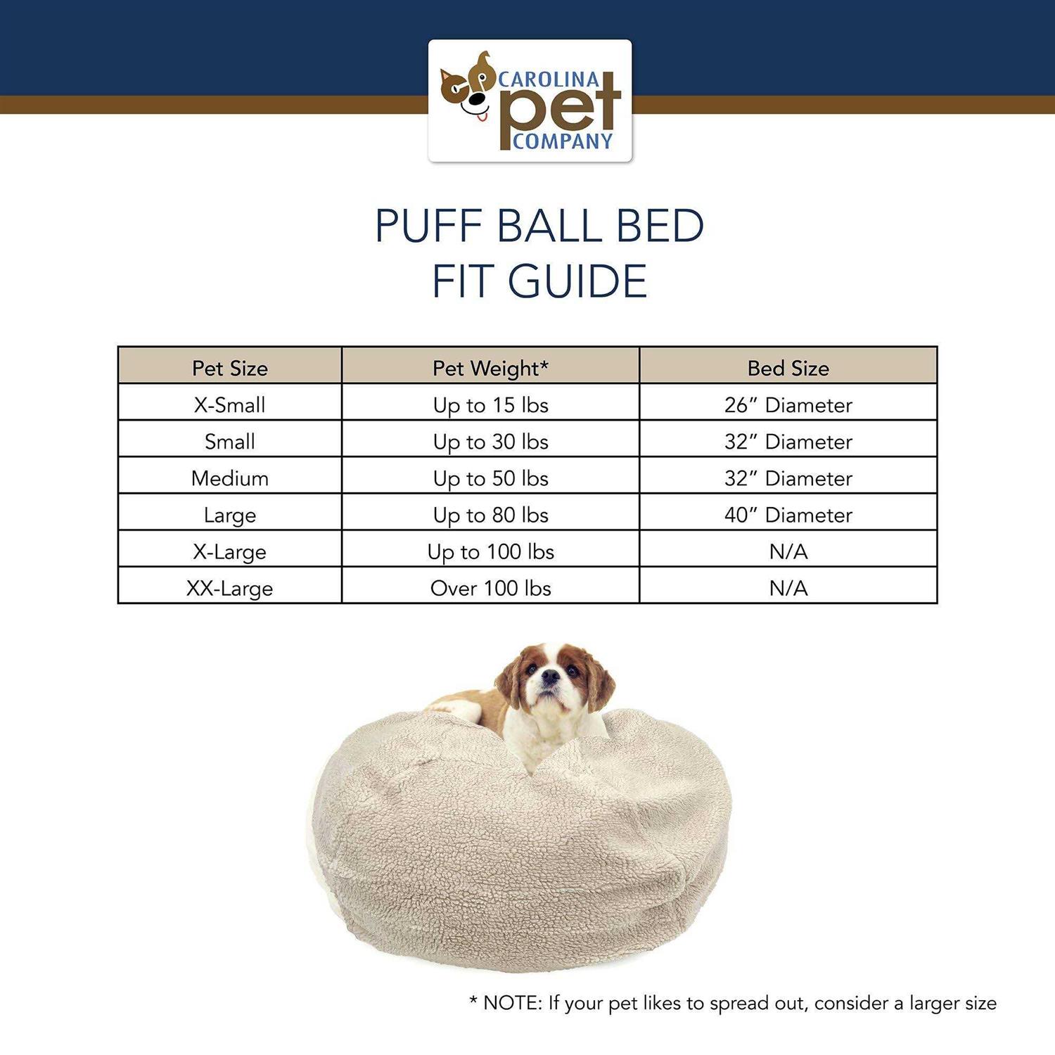 Carolina Pet Sherpa Puff Ball Bed - Healthber