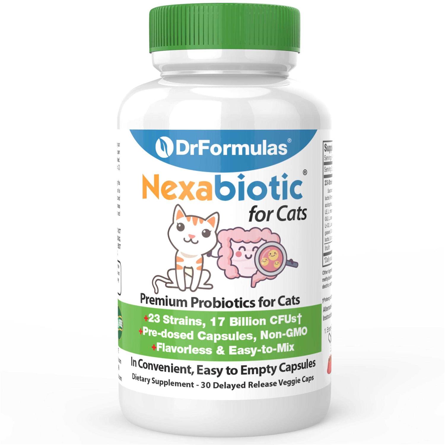 DrFormulas Nexabiotic Probiotics for Cats Powder Treats Diarrhea for Pets with Saccharomyces Boulardii Lactobacillus Acidophilus - Healthber