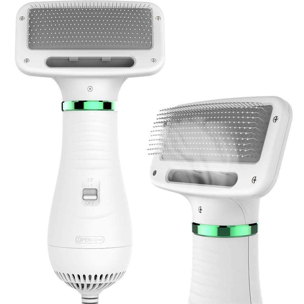LIVEKEY Pet Hair Dryer, 2 in 1 Pet Grooming Hair Dryer with Slicker Brush, Home Dog Hair Dryer with Adjustable 2 Temperatures Settings, for Small and - Healthber