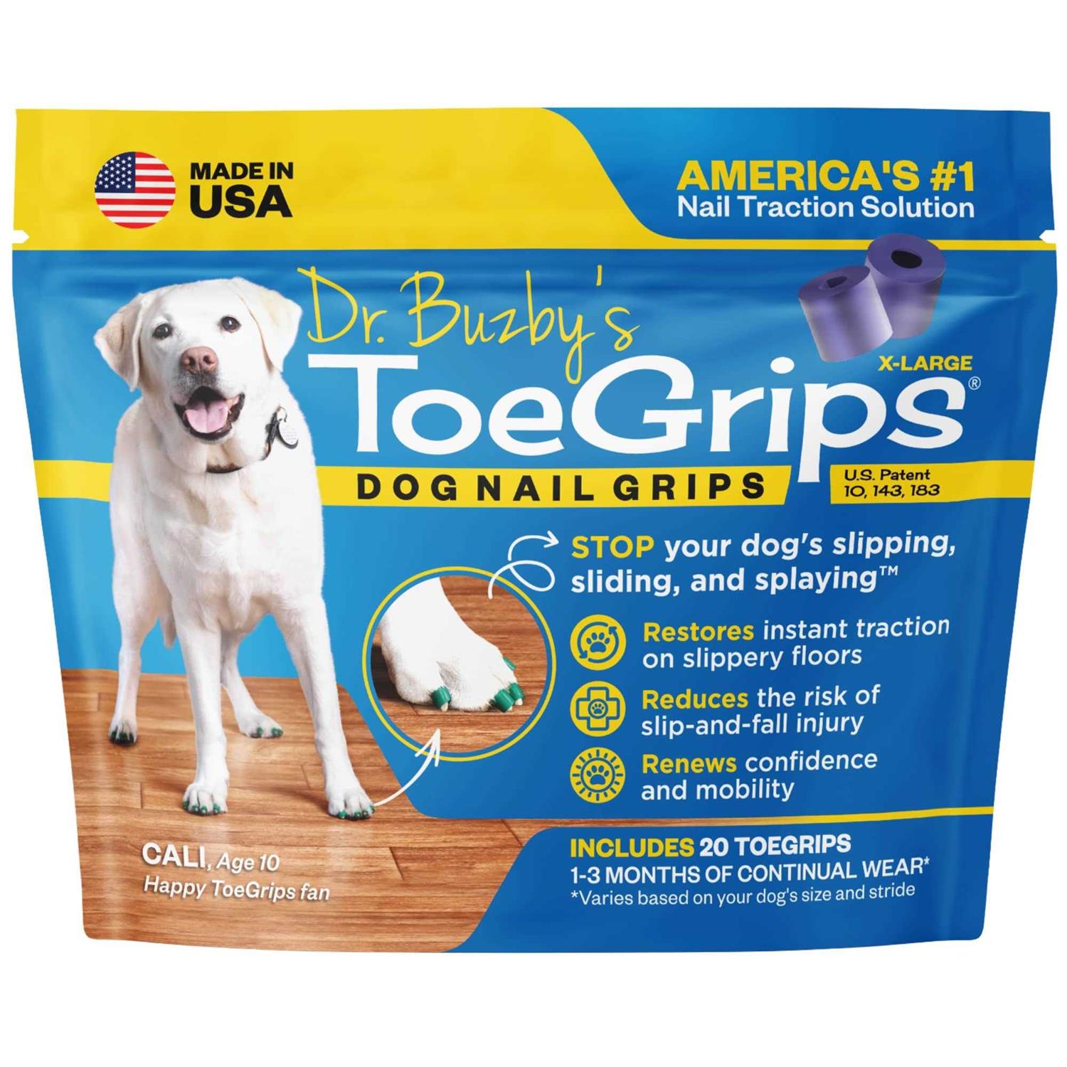 Dr Buzby’s Large Toegrips for Dogs Instant Traction on Wood/Hardwood Floors - Healthber