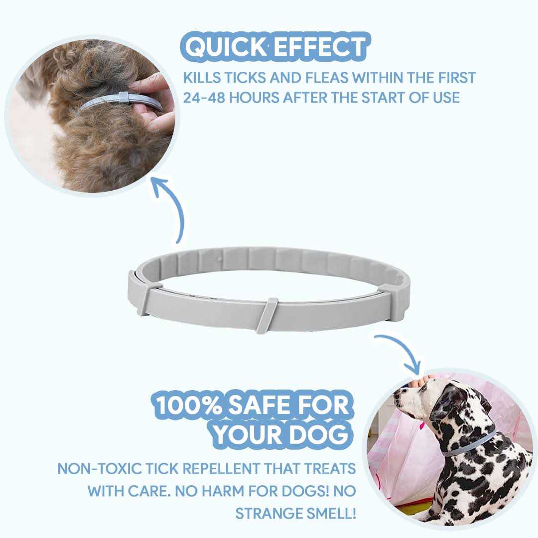 PupsDream UK AntiTickCollar V.2. Flea & Tick Repellent Dog Tick Protection Collar - Healthber