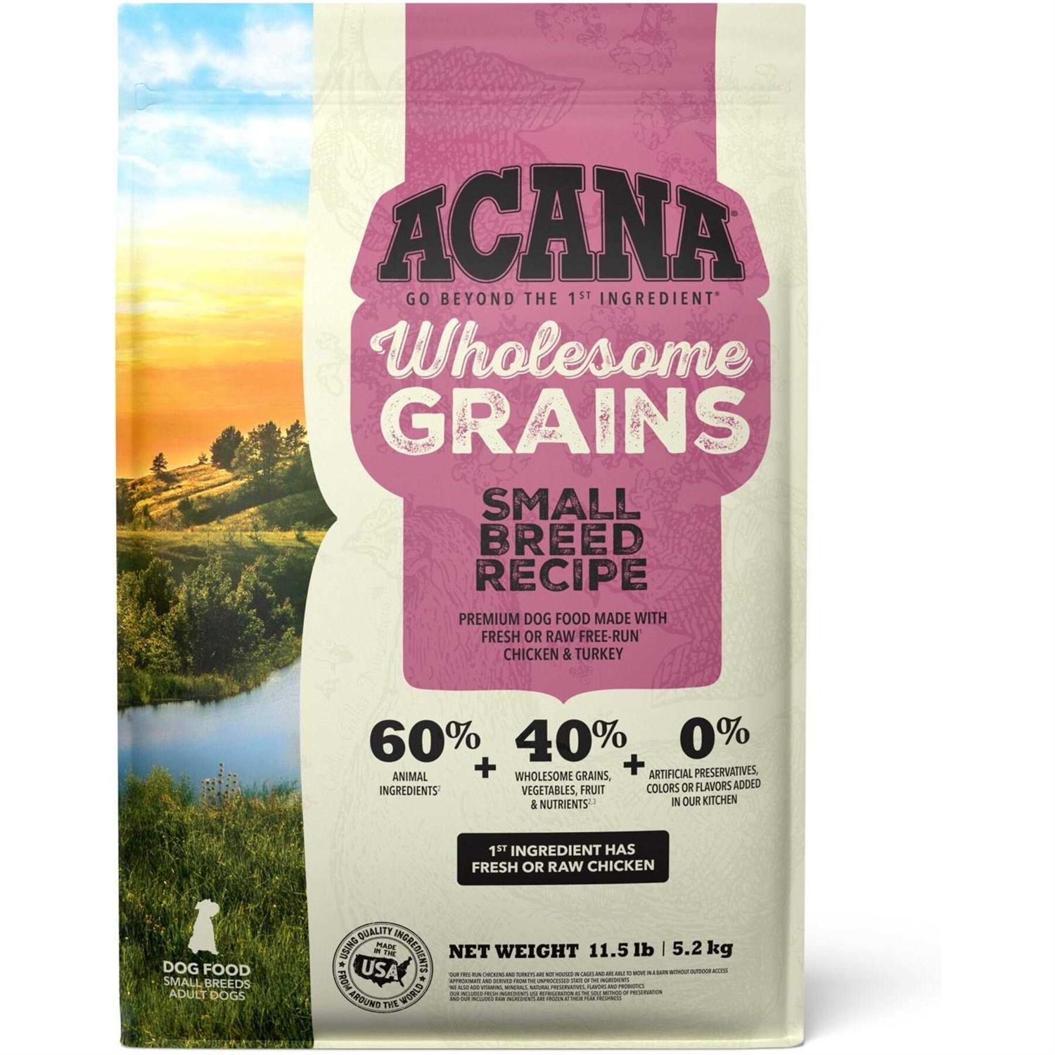 Acana Wholesome Grains Dry Dog Food Small Breed Recipe - Healthber