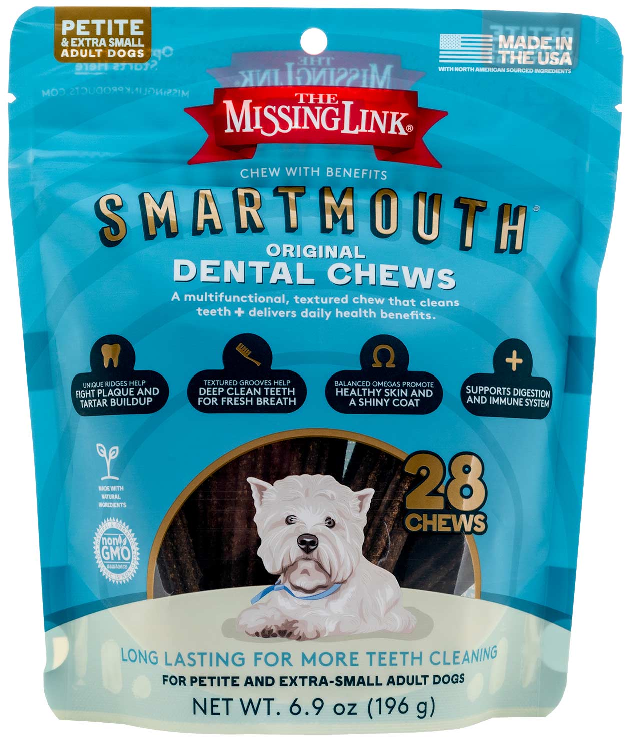 Smartmouth 7-in-1 Dental Chews for Dogs, P/XS, 28 ct - Healthber