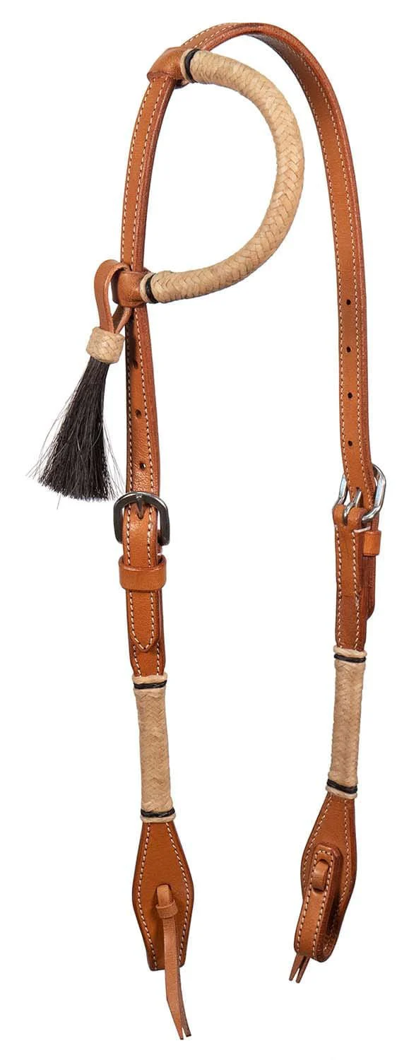 Buffalo Leather Natural Rawhide One Ear Headstall - Healthber