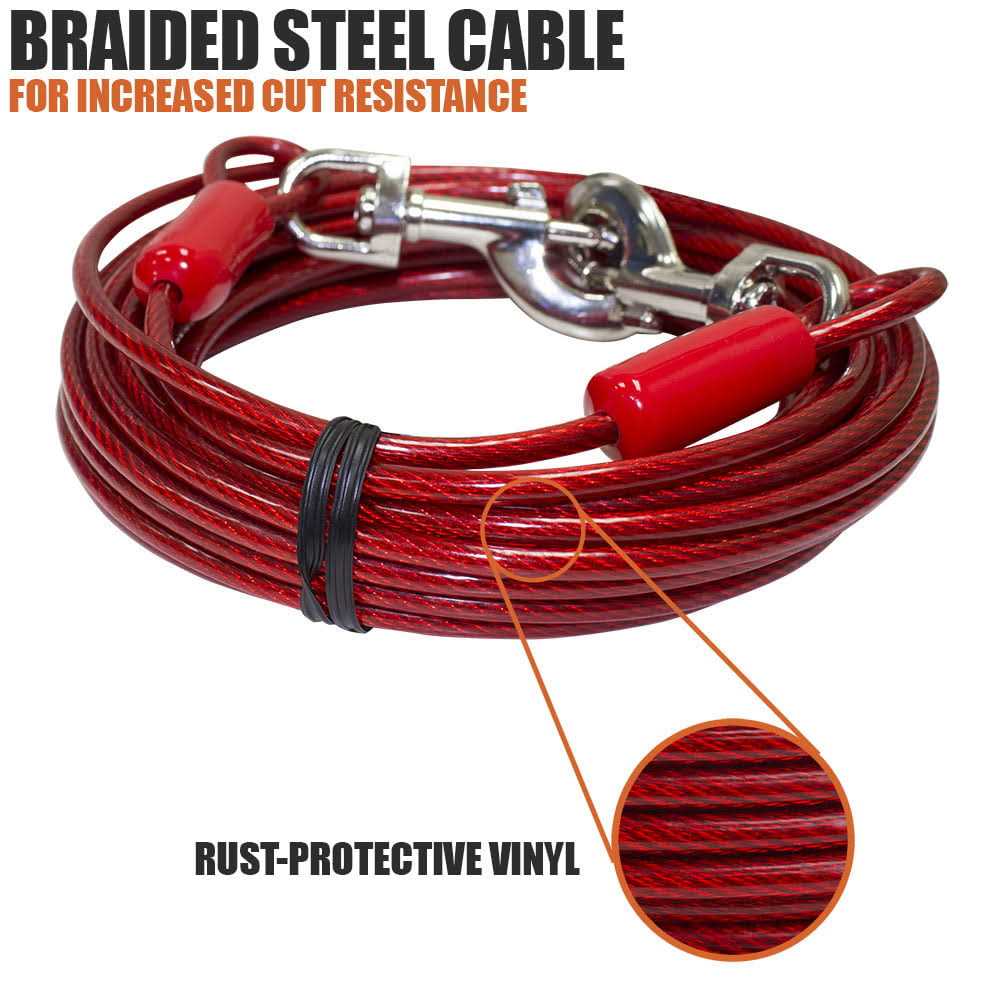 BV Pet Tie Out Cable for Dogs Up to 125 Pounds - Healthber