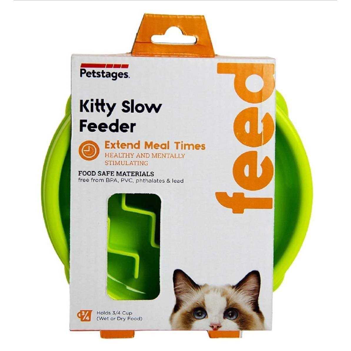 Petstages Kitty Slow Feeder Cat Bowl - Healthber