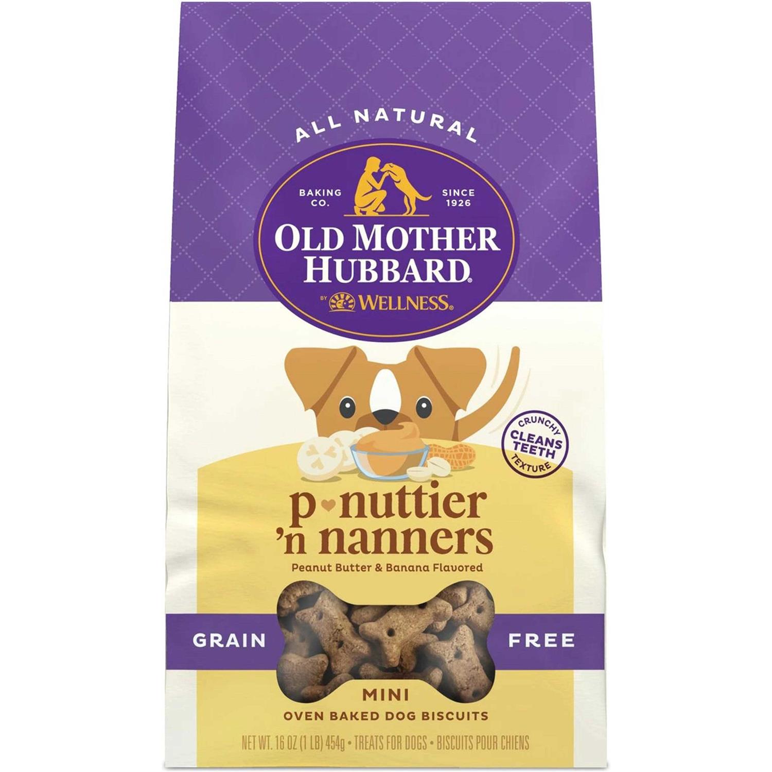 Old Mother Hubbard Mini P-Nuttier ‘N Nanners Grain-Free Biscuits Baked Dog Treats - Healthber