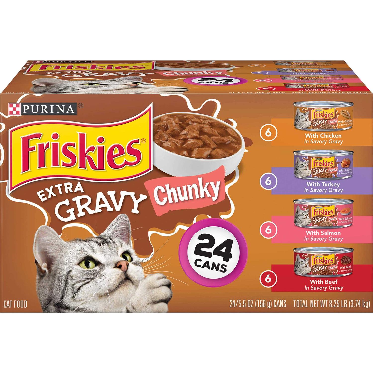 Purina Friskies Extra Gravy Chunky Wet Cat Food Variety Pack - Healthber