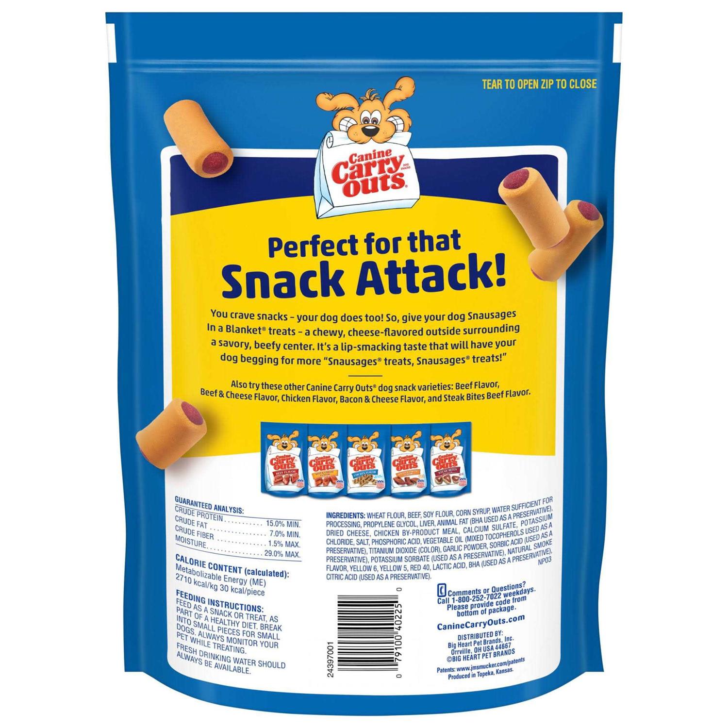 Canine Carry Outs Snausages in a Blanket Dog Treats Beef Cheese - Healthber