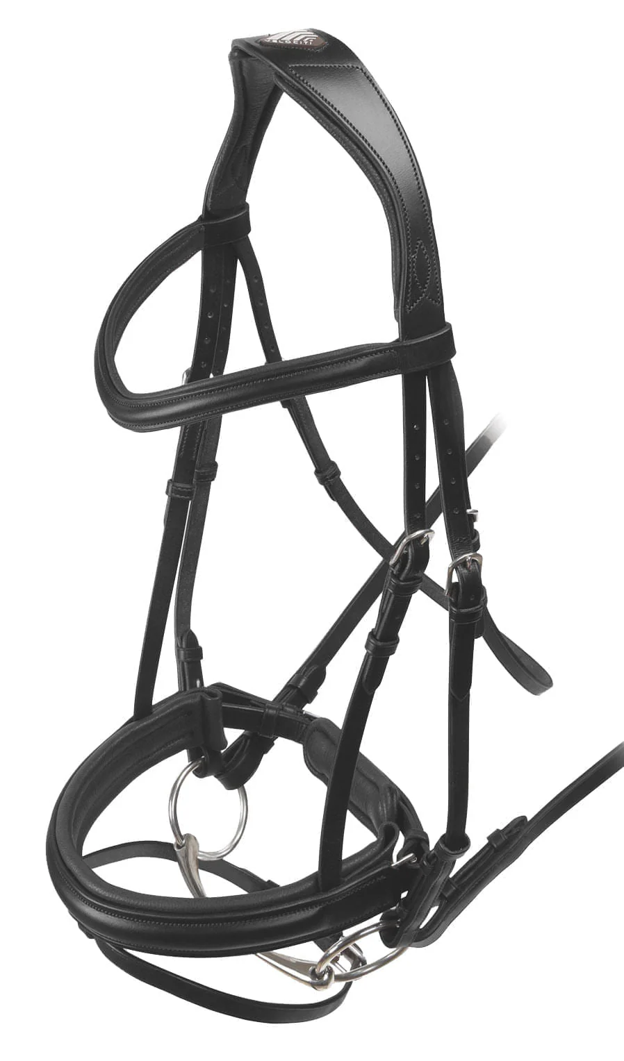 Velociti Padded Crank Dressage Bridle, Black - Healthber