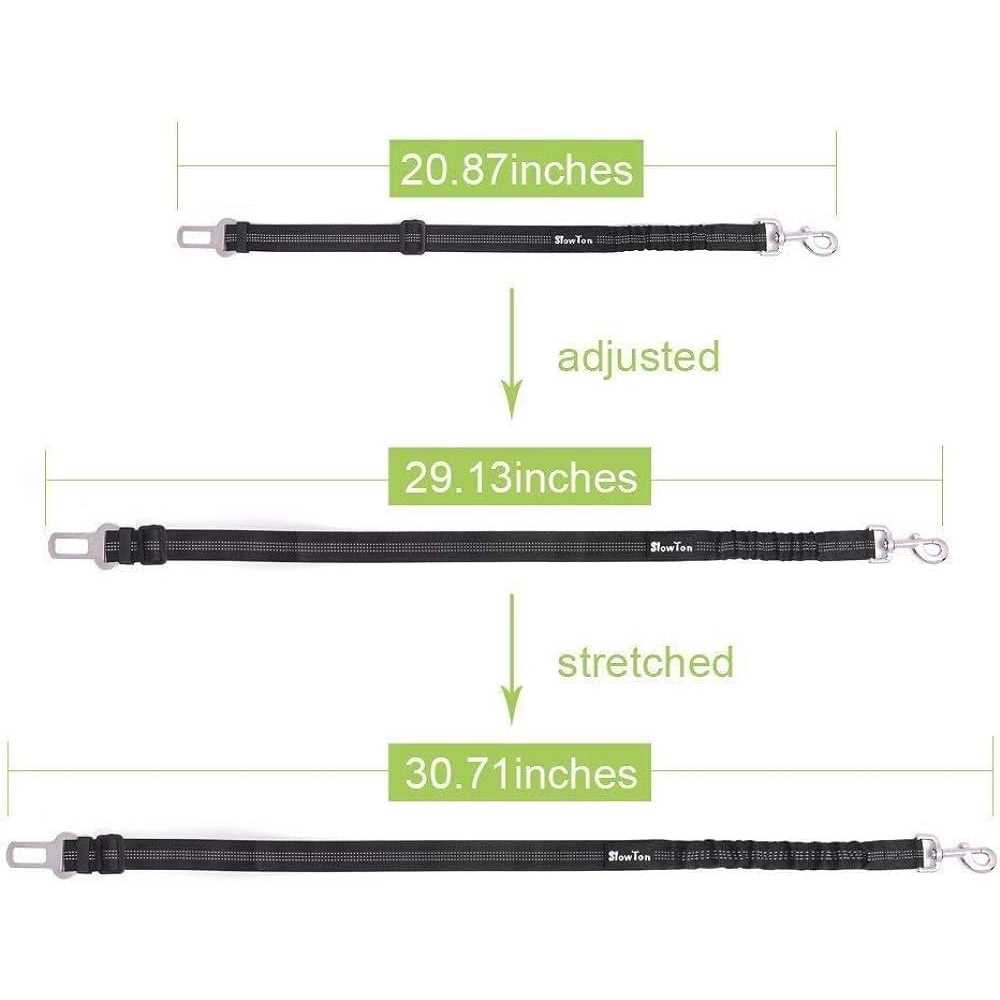 SlowTon Dog Car Harness Seat Belt Set Dog Vest Harness for Car Adjustable Mesh Breathable & Vehicle Safety Seatbelt Tether with Elastic Bungee - Healthber